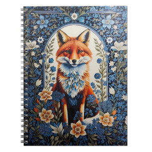 Elegant Blue Floral William Morris Inspiriert Fox Notizblock