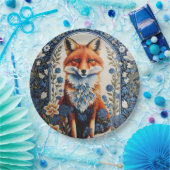 Elegant Blue Floral William Morris Inspiriert Fox Pappteller (Party)