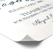 Elegant Blue Floral Winter Wedding Favors Sign Poster (Ecke)