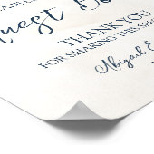 Elegant Blue Floral Winter Wedding Guest Book Sign Poster (Ecke)