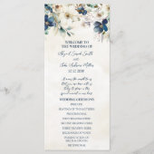 Elegant Blue Floral Winter Wedding Program Programm (Vorderseite)