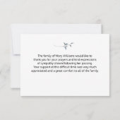 Elegant Blue Floral Wreath Beerdigung Danke (Rückseite)