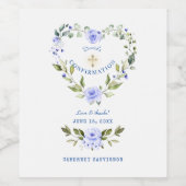 Elegant Blue Floral Wreath Boy Confirmation Weinetikett (Einzelnes Label)
