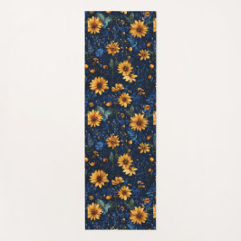 Elegant Blue Floral Yogamatte