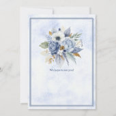 Elegant Blue Florals Women's 50th Birthday Party Einladung (Rückseite)