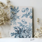 Elegant Blue Flowers Botanical Bridal Shower Einladung