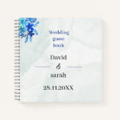 Elegant Blue Flowers Custom Wedding Guest Notizblock (Vorderseite)
