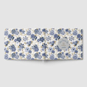 Elegant Blue Flowers Gästebuch (Voll)