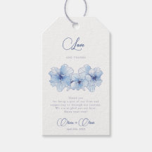 Elegant Blue Flowers Hochzeit Liebe und Dank