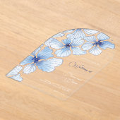 Elegant Blue Flowers Wedding Acryleinladungen (Ablage )