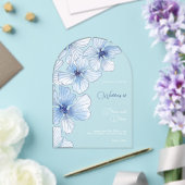 Elegant Blue Flowers Wedding Acryleinladungen (Insitu (Hochzeit))