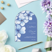 Elegant Blue Flowers Wedding Acryleinladungen (Insitu (Hochzeit))