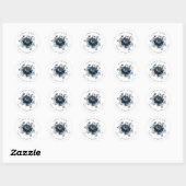 Elegant Blue Flowers Wedding Danke Stickers (Blatt)