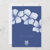 Elegant Blue Flowers Wedding Einladung (Rückseite)