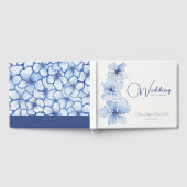 Elegant Blue Flowers Wedding Gästebuch (Voll)