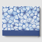 Elegant Blue Flowers Wedding Gästebuch (Rückseite)