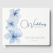 Elegant Blue Flowers Wedding Gästebuch (Vorderseite)