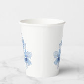 Elegant Blue Flowers Wedding Pappbecher (Rechts)