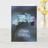 Elegant Blue Forget-me-nots Blume Happy Birthday Karte (Gelbe Blume)