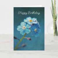 Elegant Blue Forget-me-nots Blume Happy Birthday