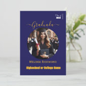 Elegant Blue Foto Spanisch Ankündigung (Stehend Vorderseite)