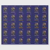 Elegant Blue Foto Spanisch Geschenkpapier (Flach)