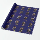 Elegant Blue Foto Spanisch Geschenkpapier (Ungerollt)