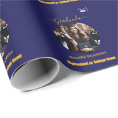 Elegant Blue Foto Spanisch Geschenkpapier (Rolleneckpunkt)