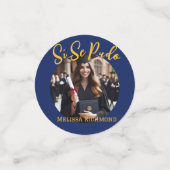 Elegant Blue Foto Spanisch Konfetti (Klein Vorderseite)