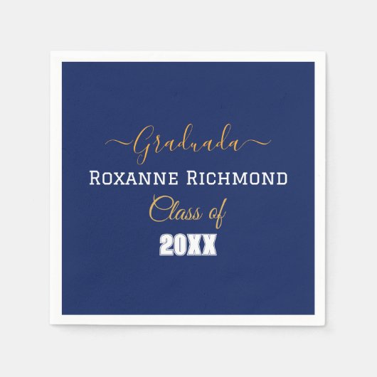 Elegant Blue Foto Spanisch Serviette (Vorderseite)