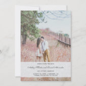 Elegant Blue Foto Wedding Save the Date Einladung (Vorderseite)