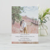 Elegant Blue Foto Wedding Save the Date Einladung (Stehend Vorderseite)