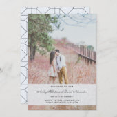 Elegant Blue Foto Wedding Save the Date Einladung (Vorne/Hinten)