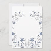 elegant blue frame Baptism Einladung (Rückseite)