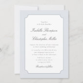 Elegant Blue Frame Classic Wedding Invitation  Kró Einladung (Vorderseite)