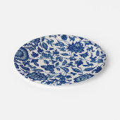 Elegant Blue French Country Chinoiserie Toile Pappteller (Schrägansicht)