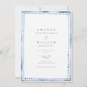 Elegant Blue French Estate Wedding Invitation  Einladung (Vorderseite)