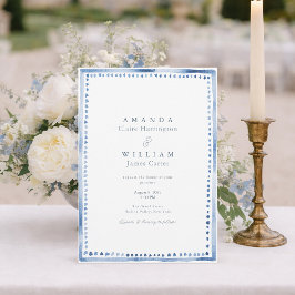 Elegant Blue French Estate Wedding Invitation  Einladung