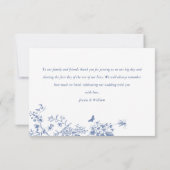 Elegant Blue French Rose Garden Blumenzwiebeln Dankeskarte (Rückseite)