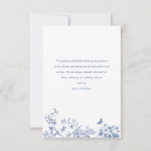 Elegant Blue French Rose Garden Blumenzwiebeln Dankeskarte (Rückseite)