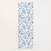 Elegant Blue French Toile Pattern Monogram Name  Yogamatte (Rückseite)