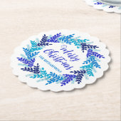 Elegant Blue Frohe Weihnachtsfeiertag Name Untersetzer (angewinkelt)