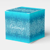 Elegant Blue Frost Sparkle Cube Favor Box Geschenkschachtel (Vorderseite)