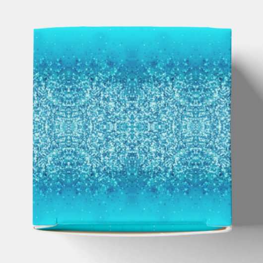 Elegant Blue Frost Sparkle Cube Favor Box Geschenkschachtel (Oben)