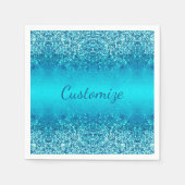 Elegant Blue Frost Sparkle Napkins Serviette (Vorderseite)