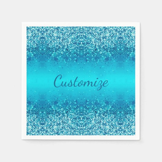 Elegant Blue Frost Sparkle Napkins Serviette (Vorderseite)