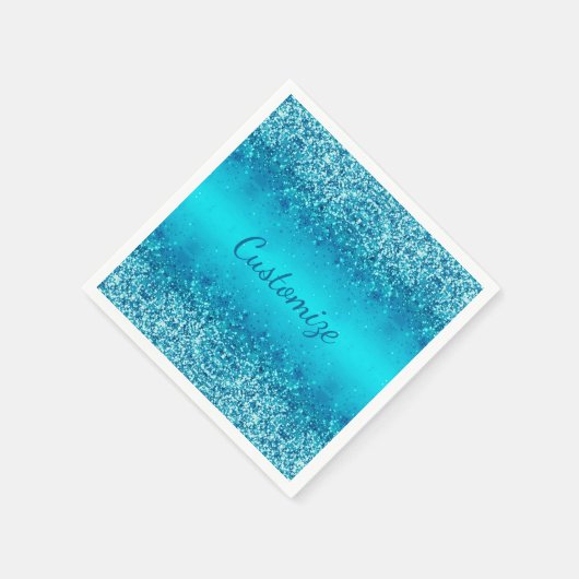 Elegant Blue Frost Sparkle Napkins Serviette (Ecke)