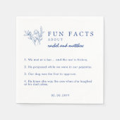Elegant Blue Fun Fakts Template Wedding Napkins Serviette (Vorderseite)