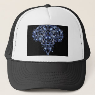 Elegant Blue Funkelnd Swirl Hat Truckerkappe