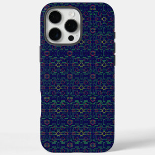 Elegant Blue Geometric iPhone 16 Pro Max Hülle